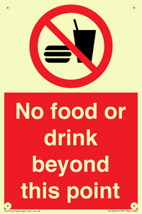 No food or drink beyond this point